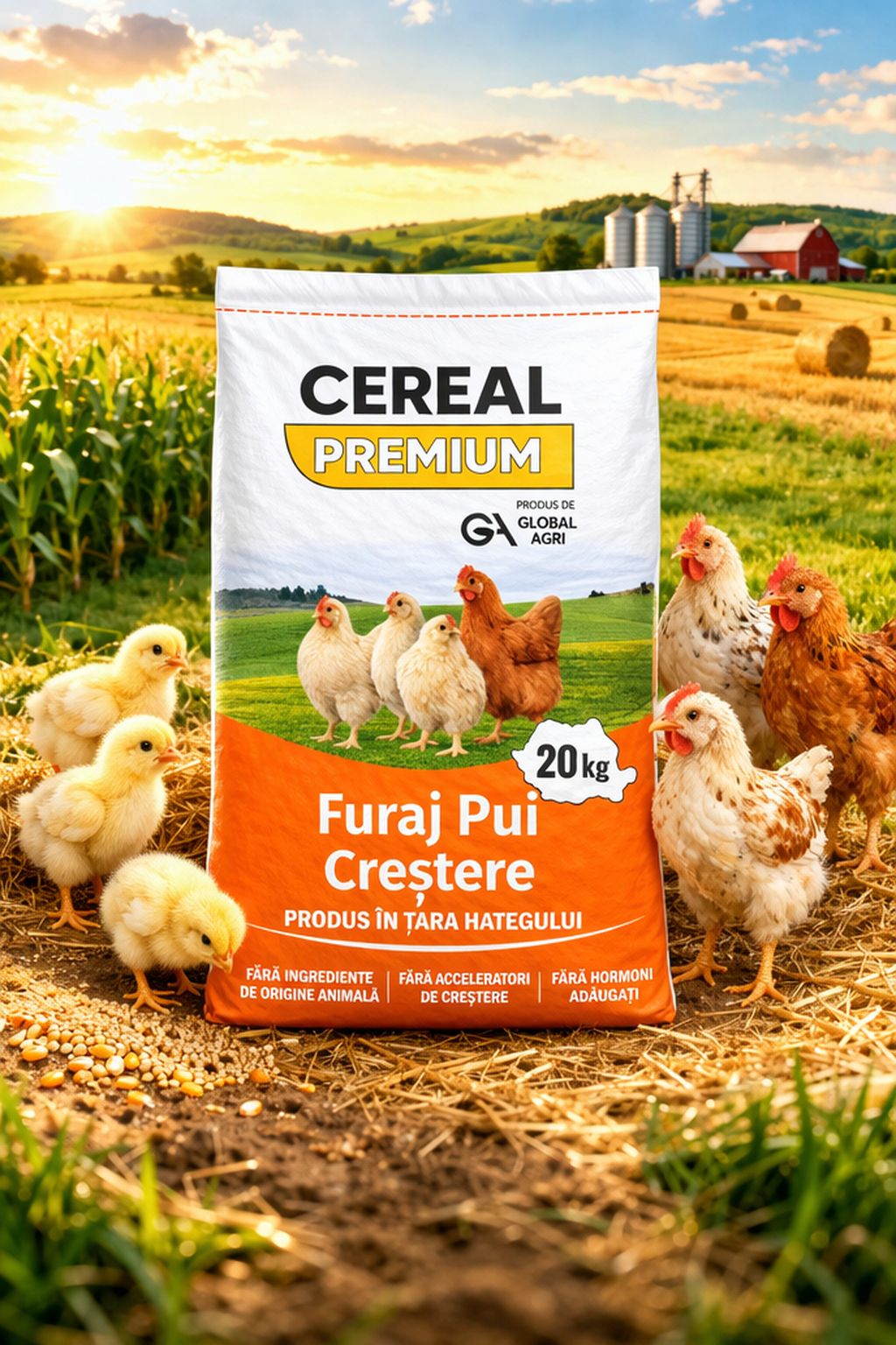Furaj pui creștere făinos, 20kg